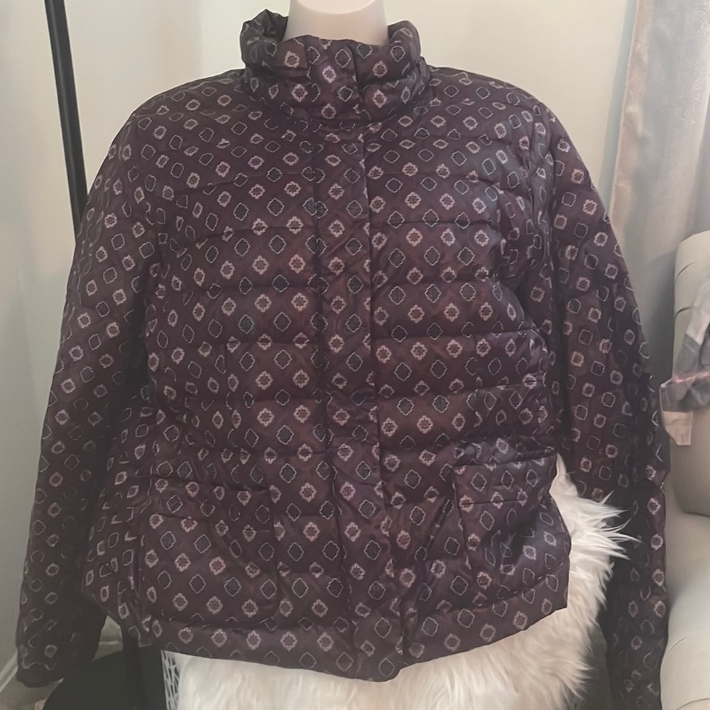 Lands' End, puffy purple kaleidoscope jacket - Size Extra Large (XL)